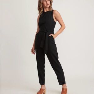 Marine Layer Black Tie-Waist Jumpsuit